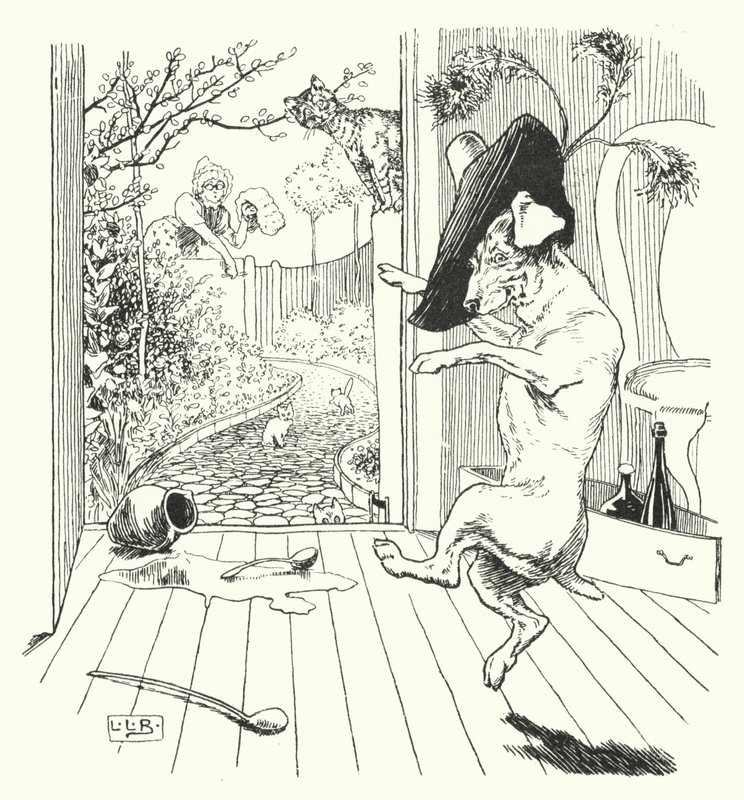Old Mother Hubbard (kaiverrus) tekijältä Leonard Leslie Brooke
