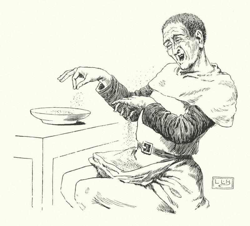 Peter Piper poimi nokkauksen suolapippuria (kaiverrus) tekijältä Leonard Leslie Brooke
