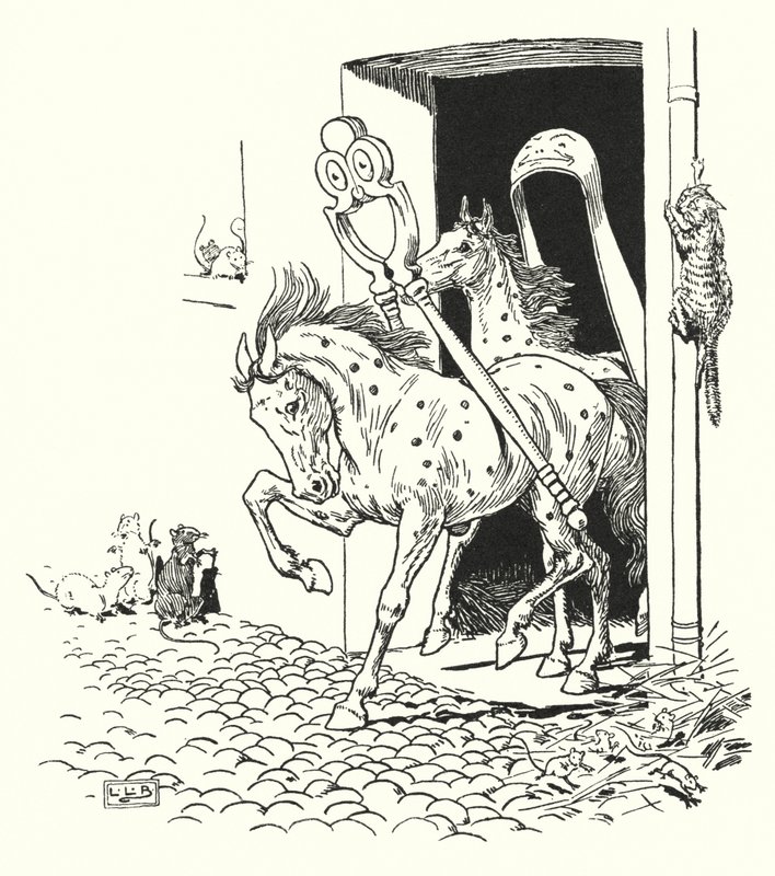 Pähkinänsärkijät ja sokeripihdit (litho) tekijältä Leonard Leslie Brooke