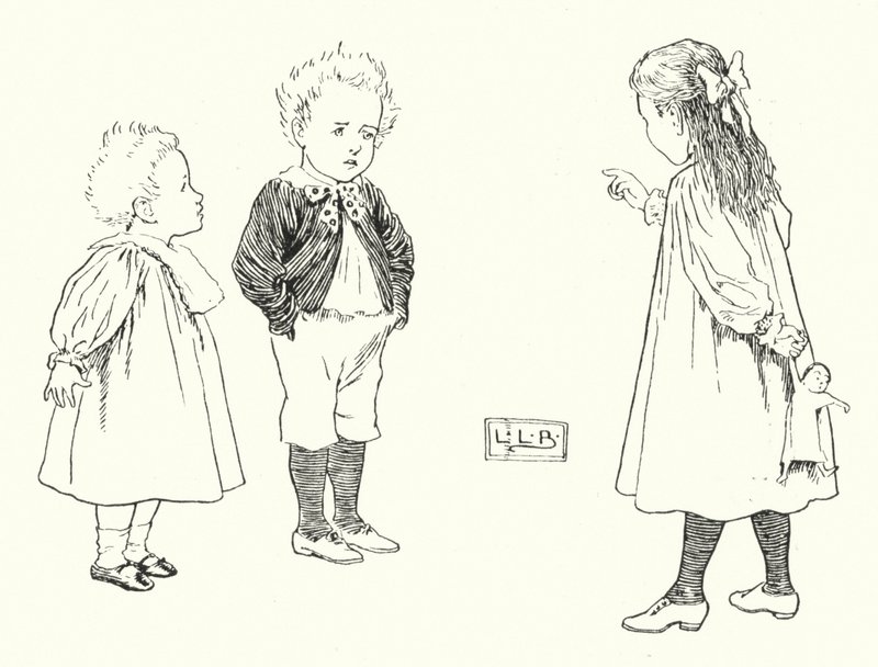Mistä pienet pojat on tehty, mistä on tehty; mistä pienet pojat on tehty (kaiverrus) tekijältä Leonard Leslie Brooke