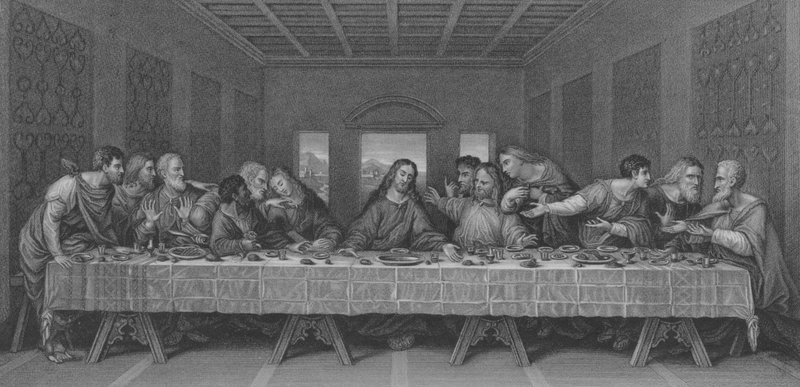 Viimeinen ehtoollinen, Matteus 26, jakeet 17-30 tekijältä Leonardo da after Vinci
