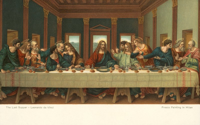 Viimeinen ehtoollinen (kromoliittinen) tekijältä Leonardo da (after) Vinci