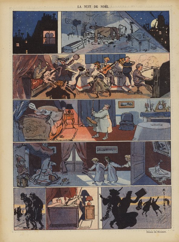 Jouluaatto. Kuvitus Le Rirelle tekijältä Leonce Burret