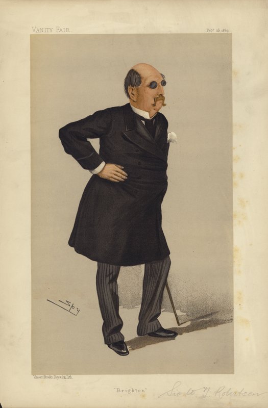 Sir William Tindal Robertson, Brighton, Vanity Fair sarjakuva (väri litho) tekijältä Leslie Matthew Ward