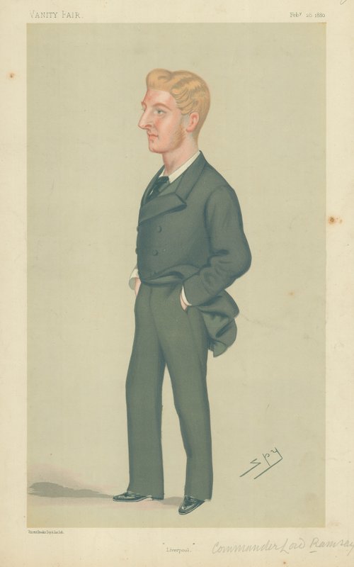 Komentaja Lord Ramsay, Liverpool, 28. helmikuuta 1880, Vanity Fair -sarjakuva tekijältä Leslie Matthew Ward