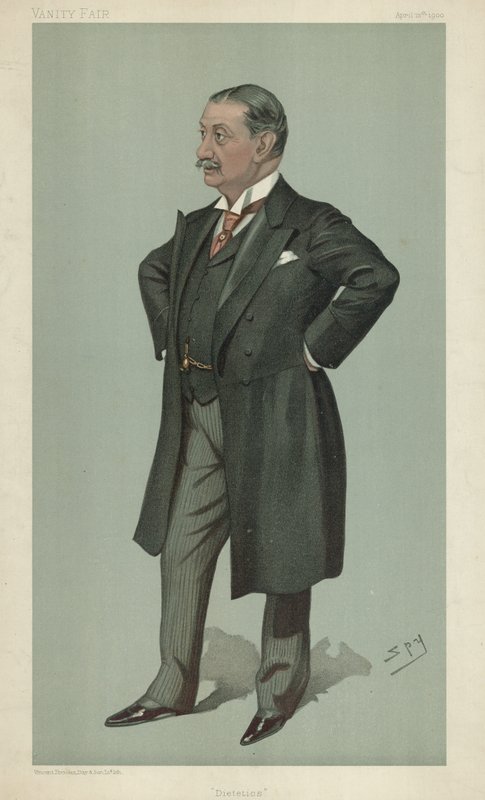 Tri Nathaniel Edward Yorke-Davis, Dietetics, 12. huhtikuuta 1900, Vanity Fair -sarjakuva tekijältä Leslie Matthew Ward
