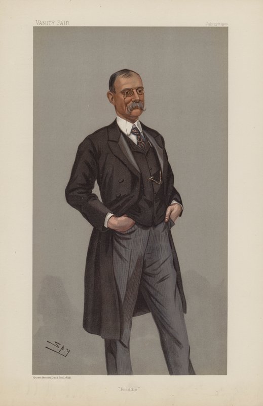 Frederick Treves, Freddie, 19. heinäkuuta 1900, Vanity Fair -sarjakuva (chromolitho) tekijältä Leslie Matthew Ward