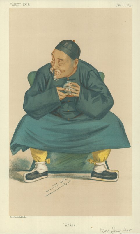 Hänen ylhäisyytensä Kuo Sun Tao, Kiina, 16. kesäkuuta 1877, Vanity Fair -sarjakuva tekijältä Leslie Matthew Ward