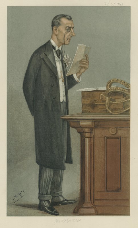 Joseph Chamberlain (väri litho) tekijältä Leslie Matthew Ward