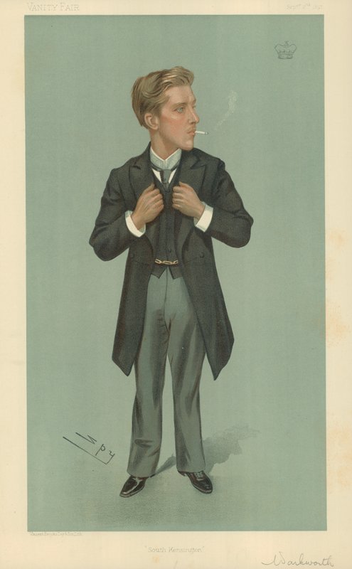 Lord Warkworth, South Kensington, 2. syyskuuta 1897, Vanity Fair -sarjakuva tekijältä Leslie Matthew Ward
