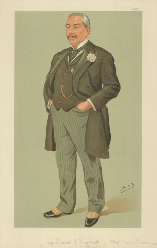 herra Albert George Sandeman, The Bank of England, 12. syyskuuta 1895, Vanity Fair -sarjakuva tekijältä Leslie Matthew Ward