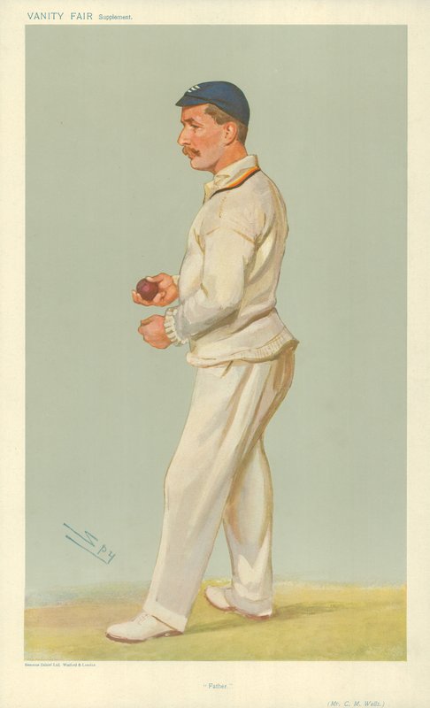 Mr C M Wells, isä, 10. heinäkuuta 1907, Vanity Fair -sarjakuva tekijältä Leslie Matthew Ward