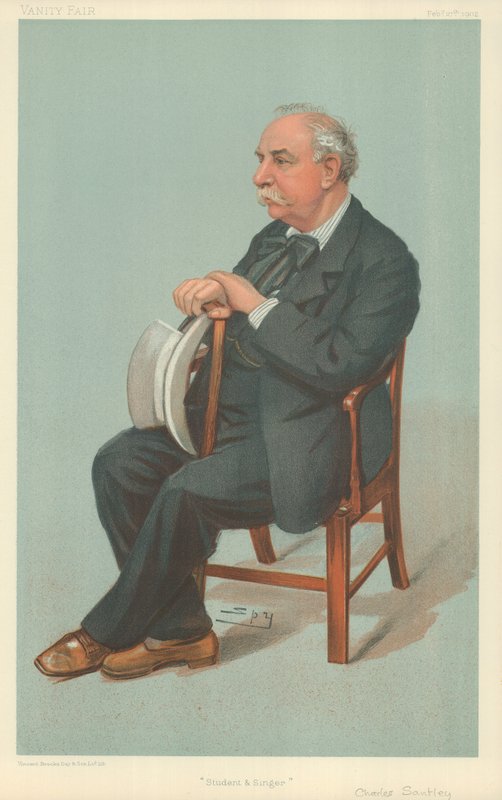 Charles Santley, opiskelija ja laulaja, 27. helmikuuta 1902, Vanity Fair -sarjakuva tekijältä Leslie Matthew Ward
