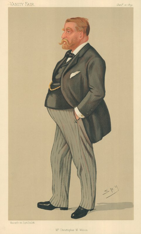 Mr Christopher W Wilson, 10. tammikuuta 1891, Vanity Fair -sarjakuva tekijältä Leslie Matthew Ward