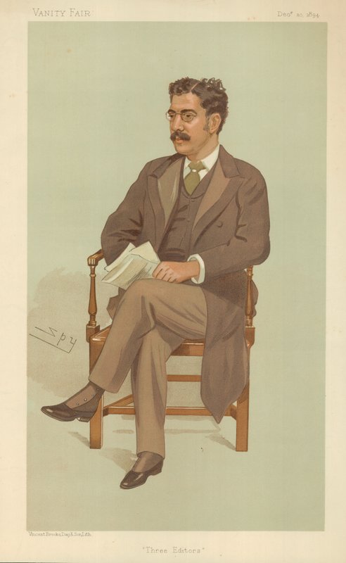Mr Clement King Shorter, kolme toimittajaa, 10. joulukuuta 1894, Vanity Fair -sarjakuva tekijältä Leslie Matthew Ward