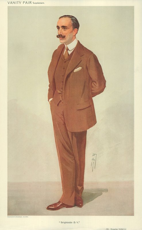 herra Douglas Vickers, Brightside DV, 30. joulukuuta 1909, Vanity Fair -sarjakuva tekijältä Leslie Matthew Ward