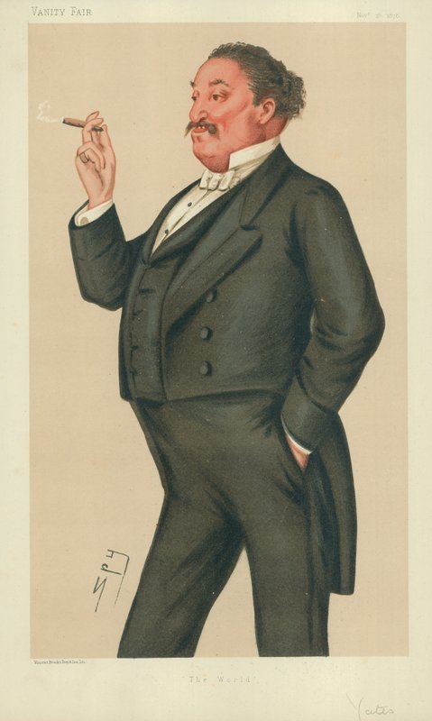 Mr Edmund Hodgson Yates, Maailma, 16. marraskuuta 1878, Vanity Fair -sarjakuva tekijältä Leslie Matthew Ward