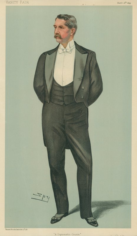 Mr Henry White, diplomaattinen serkku, 2. maaliskuuta 1899, Vanity Fair -sarjakuva tekijältä Leslie Matthew Ward