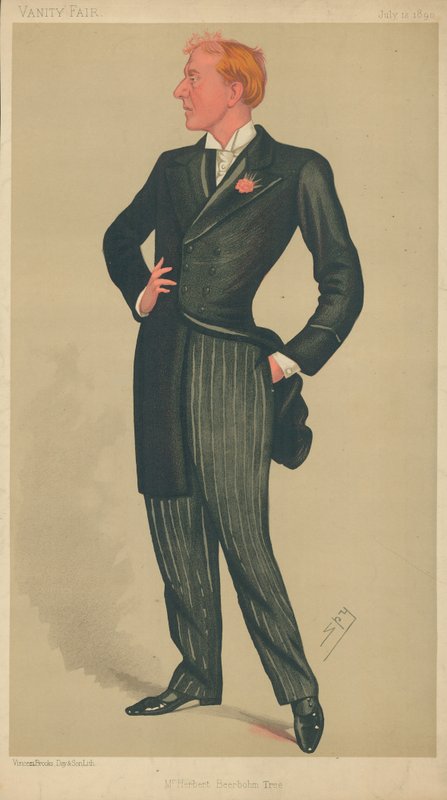 Herra Herbert Beerbohm Tree, 12. heinäkuuta 1890, Vanity Fair -sarjakuva tekijältä Leslie Matthew Ward