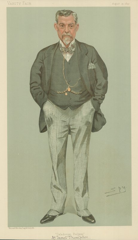Herra James Thompson, Caledonian Railway, 15. elokuuta 1895, Vanity Fair -sarjakuva tekijältä Leslie Matthew Ward