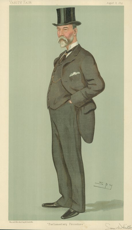 herra Samuel Whitbread, parlamentaarinen menettely, 8. elokuuta 1895, Vanity Fair -sarjakuva tekijältä Leslie Matthew Ward