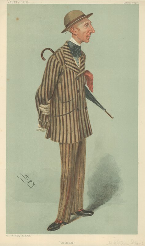 William Crawfurd Stirling-Stuart, The hatter, 23. kesäkuuta 1904, Vanity Fair -sarjakuva. tekijältä Leslie Matthew Ward
