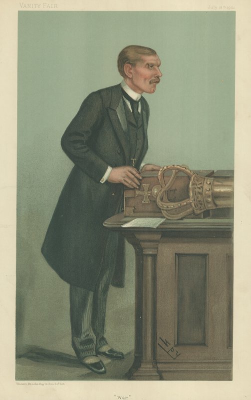 Mr William St John Fremantle Brodrick, Sota, 18. heinäkuuta 1901, Vanity Fair -sarjakuva tekijältä Leslie Matthew Ward