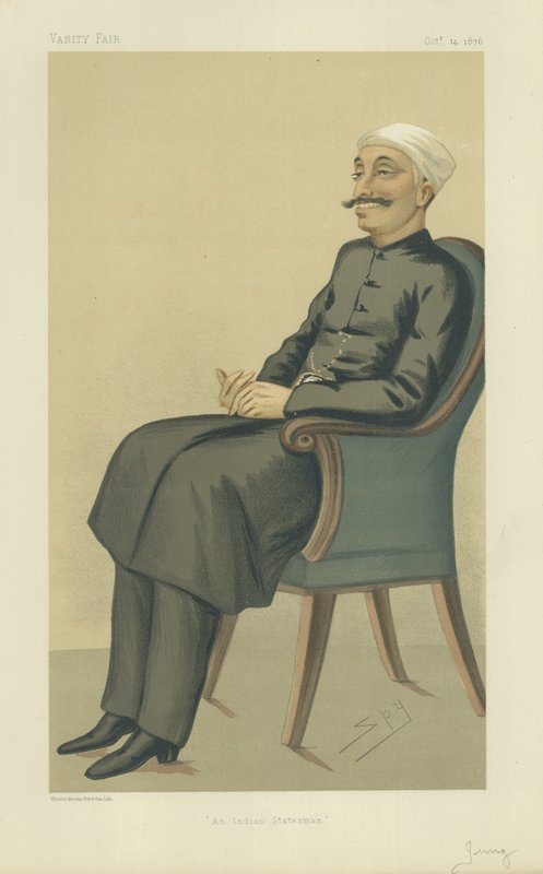 Nawab Sir Salar Jung, Intian valtiomies, 14. lokakuuta 1876, Vanity Fair -sarjakuva tekijältä Leslie Matthew Ward