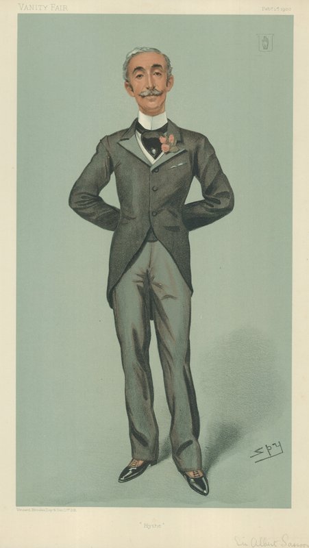 Sir Albert Edward Sassoon, Hyde, 1. helmikuuta 1900, Vanity Fair -sarjakuva. tekijältä Leslie Matthew Ward
