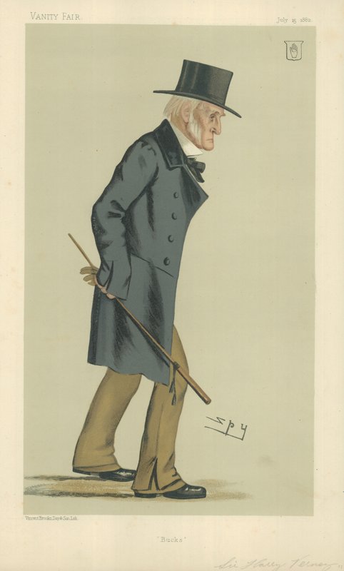 Sir Harry Verney, Bucks, 15. heinäkuuta 1882, Vanity Fair -sarjakuva tekijältä Leslie Matthew Ward