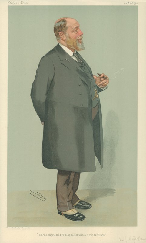 Sir John Wolfe-Barr, hän ei ole suunnitellut mitään parempaa kuin omaisuutensa, 26. tammikuuta 1905, Vanity Fair -sarjakuva tekijältä Leslie Matthew Ward