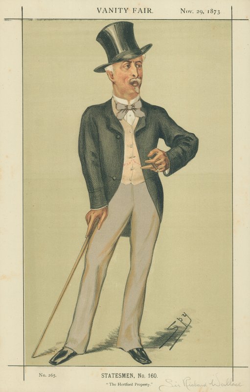 Sir Richard Wallace, The Hertford Property, 29. marraskuuta 1873, Vanity Fair -sarjakuva tekijältä Leslie Matthew Ward