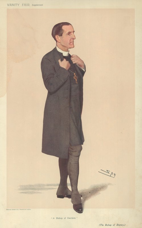 Stepneyn piispa, päätöksen piispa, 19. huhtikuuta 1906, Vanity Fair -sarjakuva tekijältä Leslie Matthew Ward
