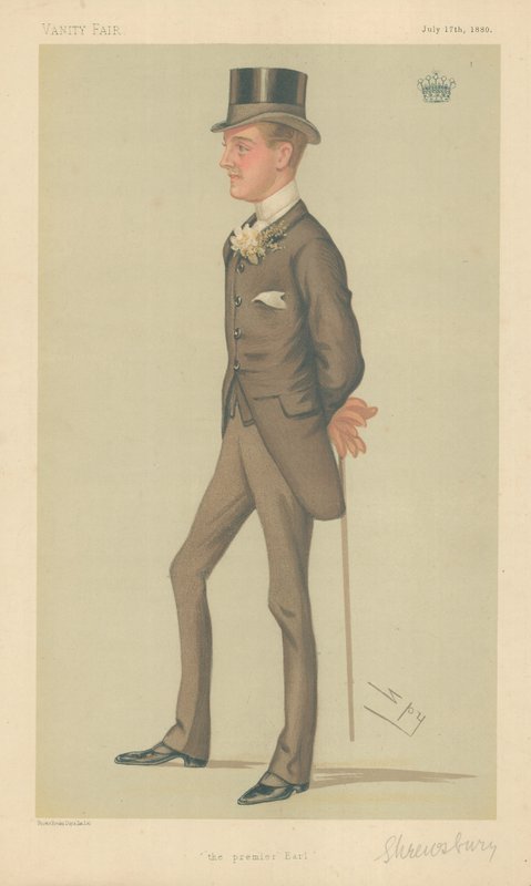 Earl of Shrewsbury ja Talbot, Premier Earl, 17. heinäkuuta 1880, Vanity Fair -sarjakuva tekijältä Leslie Matthew Ward