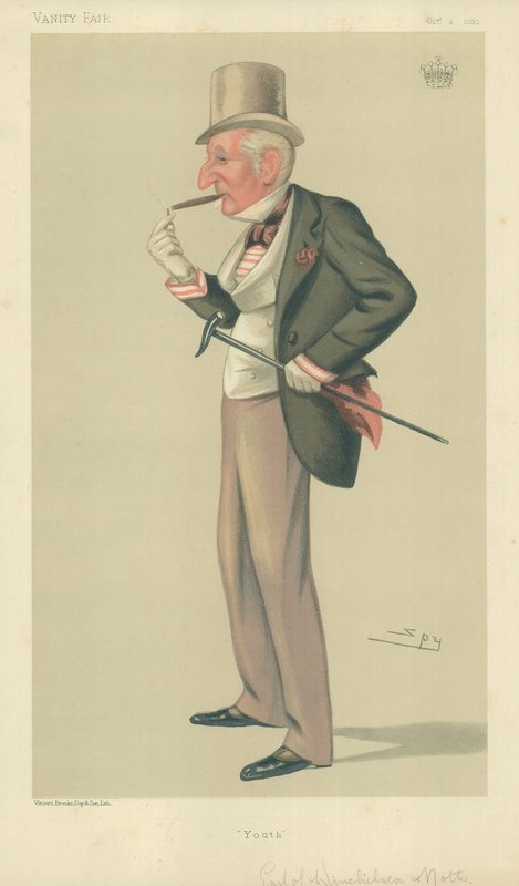 Earl of Winchilsea ja Nottingham, nuoriso, 2. lokakuuta 1880, Vanity Fair -sarjakuva tekijältä Leslie Matthew Ward
