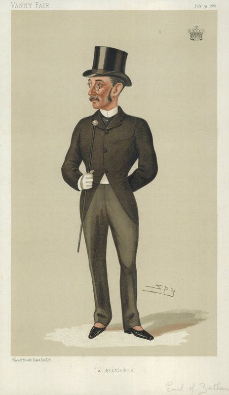 The Earl of Zetland, herrasmies, 31. heinäkuuta 1886, Vanity Fair -sarjakuva tekijältä Leslie Matthew Ward