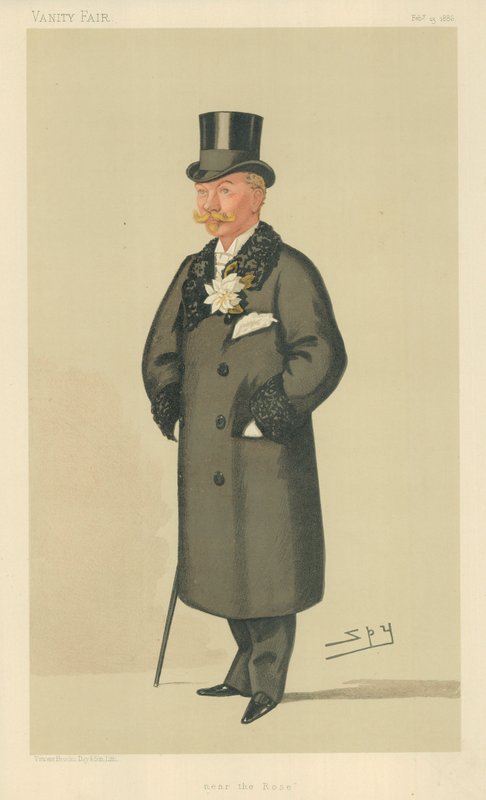 The Hon Harry Tyrwhitt-Wilson, Near the Rose, 13. helmikuuta 1886, Vanity Fair -sarjakuva tekijältä Leslie Matthew Ward