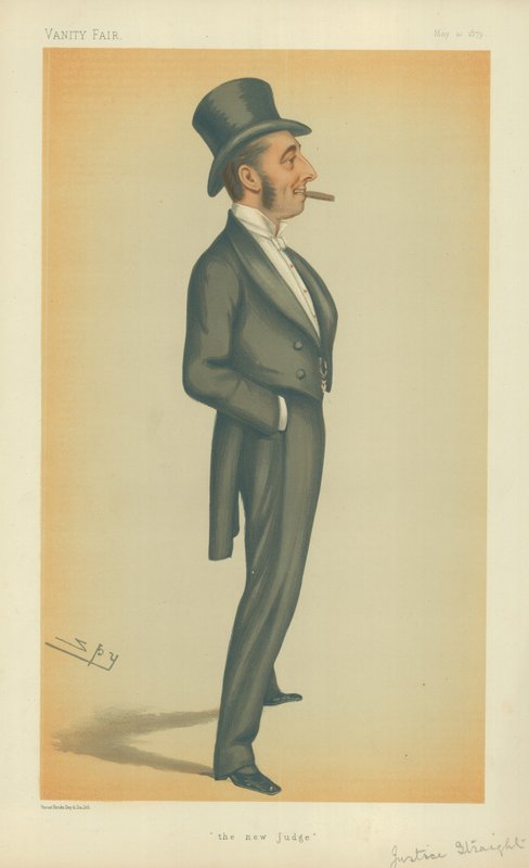 The Hon Mr Justice Straight, Uusi tuomari, 10. toukokuuta 1879, Vanity Fair -sarjakuva tekijältä Leslie Matthew Ward