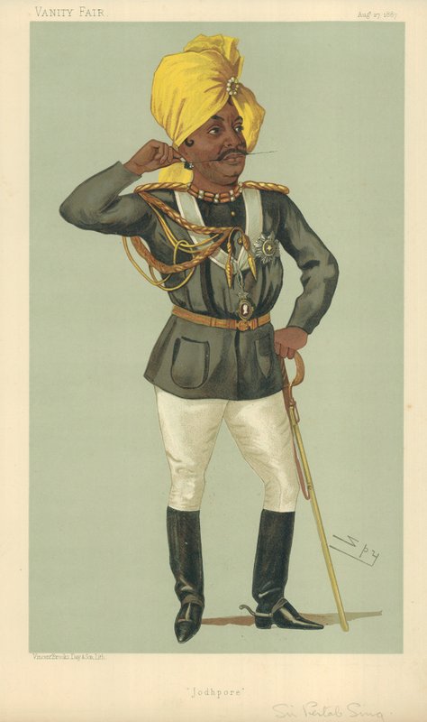 The Maraj Sir Partab Singh, Jodhpur, 27. elokuuta 1887, Vanity Fair -sarjakuva tekijältä Leslie Matthew Ward