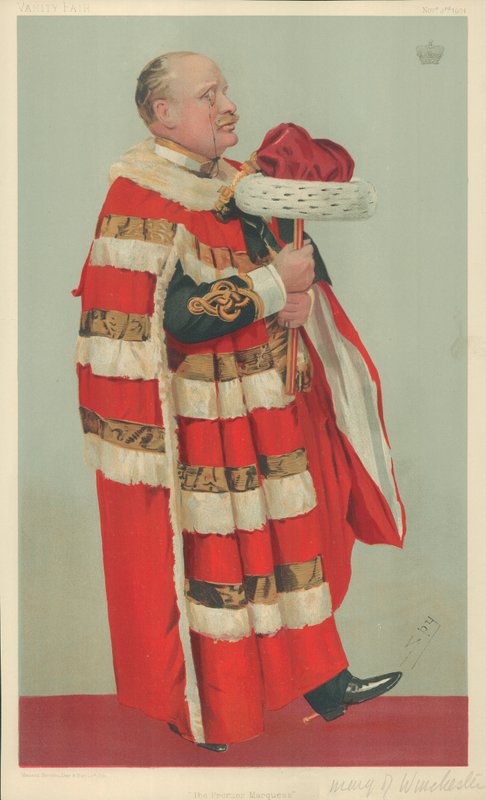 Winchesterin markiisi, päämarkiisi, 3. marraskuuta 1904, Vanity Fair -sarjakuva tekijältä Leslie Matthew Ward