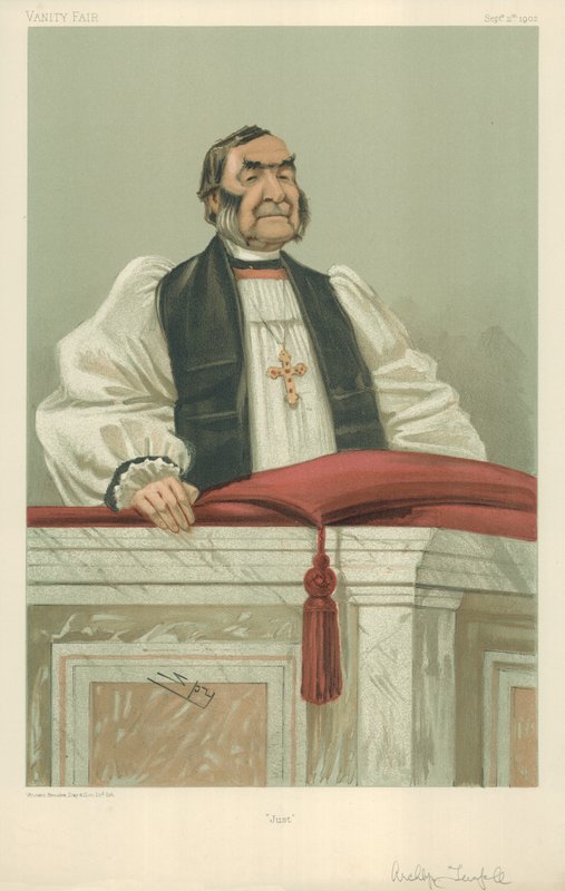 The Rev Frederick Temple, Canterburyn arkkipiispa, Just, 11. syyskuuta 1902, Vanity Fair -sarjakuva tekijältä Leslie Matthew Ward
