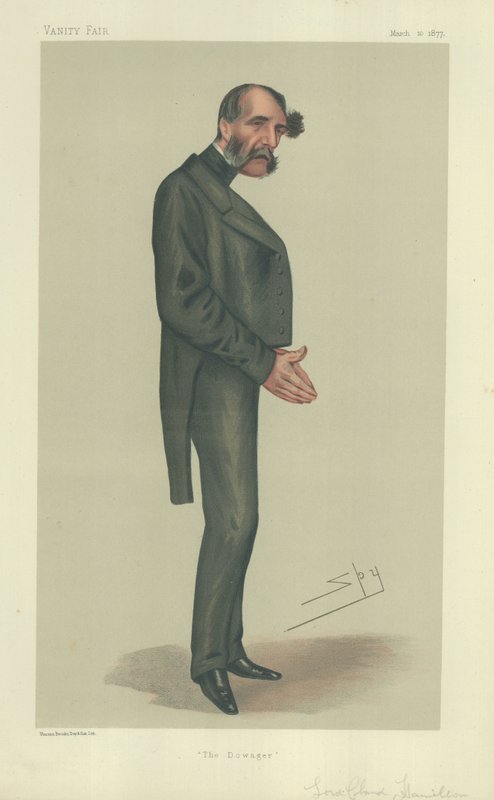 Oikea lordi Claud Hamilton, The Dowager, kuvitus "Vanity Fair" -tapahtumasta 10. maaliskuuta 1877 tekijältä Leslie Matthew Ward