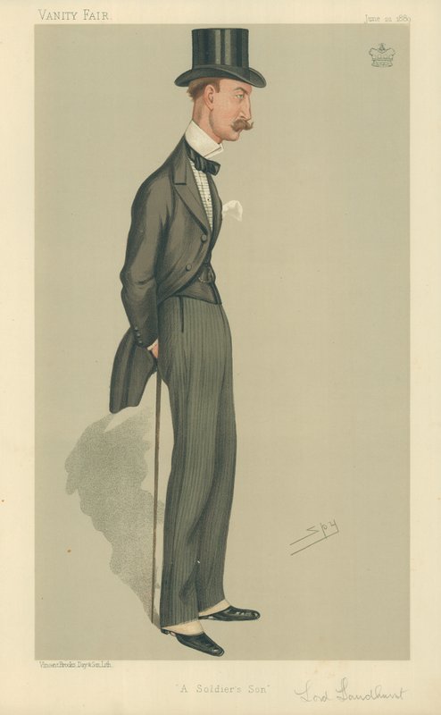 The Right Hon Lord Sandhurst, Sotilaan poika, 22. kesäkuuta 1889, Vanity Fair -sarjakuva tekijältä Leslie Matthew Ward
