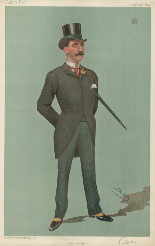 Varakreivi Valentia, Oxford City, 14. syyskuuta 1899, Vanity Fair -sarjakuva tekijältä Leslie Matthew Ward
