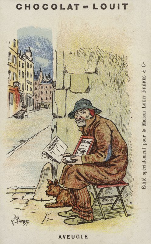 Sokea (chromolitho) tekijältä Louis Borgex