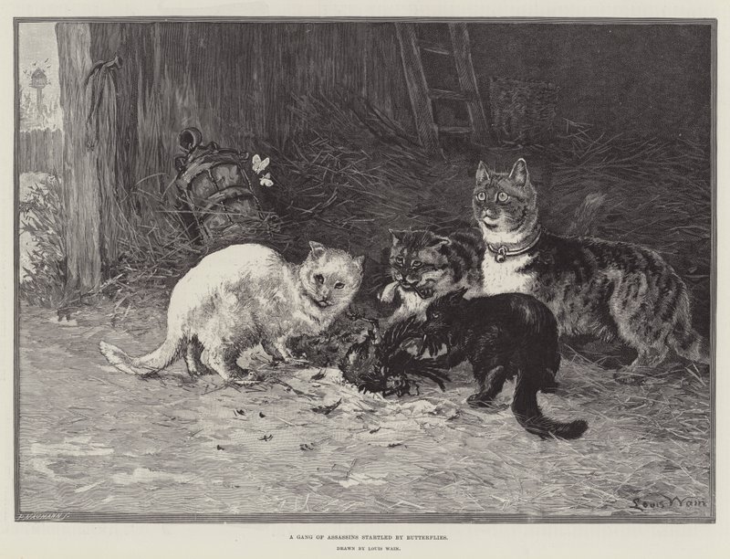 Perhosten säikäyttämä salamurhaajajoukko tekijältä Louis Wain