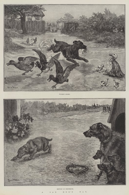 Surullinen koiranpäivä tekijältä Louis Wain