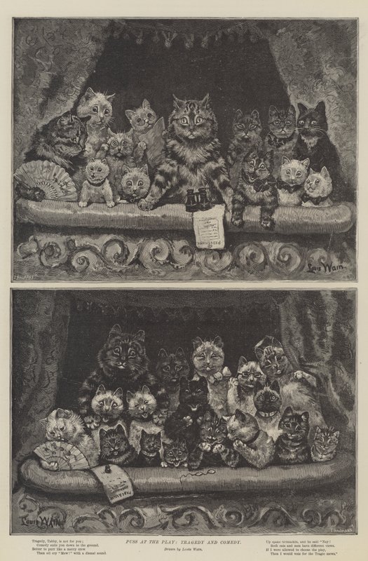 Kisu näytelmässä, tragedia ja komedia tekijältä Louis Wain