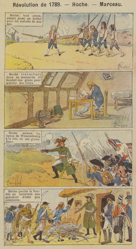 Vuoden 1789 vallankumous, Hoche, Marceau (värilitho) tekijältä Louis Charles (after) Bombled