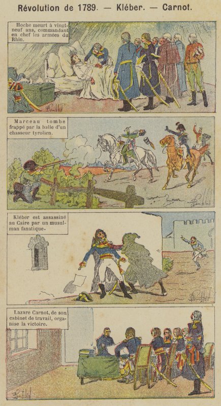 Revolution de 1789, Kleber, Carnot (litografia en color)finlandès tekijältä Louis Charles (after) Bombled